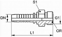 чертеж фитинга штуцера ORFS(Г) SAE J1453, ISO 8434-3 ИДРОТЕК МОСКВА